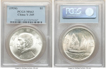 Republic Sun Yat-sen "Junk" Dollar Year 23 (1934) MS63 PCGS, KM-Y345, L&M-110. A highly lustrous choice example with milky toning on the reverse. 

HI...