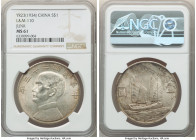 Republic Sun Yat-sen "Junk" Dollar Year 23 (1934) MS61 NGC, KM-Y345, L&M-110. An appreciable Mint State representative of this instantly recognizable ...
