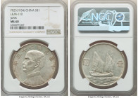 Republic Sun Yat-sen "Junk" Dollar Year 23 (1934) MS60 NGC, KM-Y345, L&M-110. A flashy Mint State representative imbued with a gentle champagne underc...