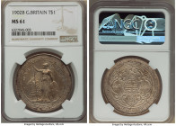 Edward VII Trade Dollar 1902-B MS61 NGC, Bombay mint, KM-T5, Prid-13. The earthen patina on this coin gives it a striking ornamentation. 

HID09801242...
