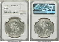 Victoria Pair of Certified Trade Dollars NGC, 1) Trade Dollar 1900-B - MS61 2) Trade Dollar 1902-B - UNC Details (Cleaned) Bombay mint. Two turn-of-th...