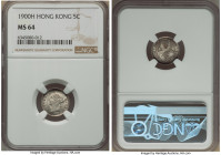 British Colony. Victoria 5 Cents 1900-H MS64 NGC, Heaton mint, KM5. A beautiful choice offering born of a confident strike. Fully lustrous and punctua...