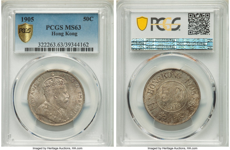 British Colony. Edward VII 50 Cents 1905 MS63 PCGS, KM15, Prid-15. From the lowe...