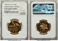Special Administration Region gold Proof "International Airport" 1000 Dollars 1998 PR69 Ultra Cameo NGC, British Royal mint, KM79. Mintage: 15,000. A ...