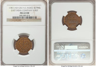 Sumatra. East India Company Keping AH 1202 (1787) MS63 Red and Brown NGC, Soho mint, KM-257.1, Scholten-957. A wholly resplendent offering of this cov...