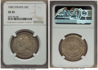 British Colony. Edward VII 50 Cents 1902 XF45 NGC, KM23, Prid-30. A sought after first year issue from Edward VII's reign. Evidence of gentle circulat...