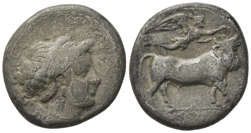 Southern Campania, Neapolis, c. 320-300 BC. AR Didrachm (20,5mm, 7,12g). Head of...