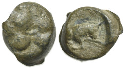 Sicily, Kimissa, c. 317-305 BC. Æ (11mm, 2.08g, 3h). Female head r. R/ Bull butting r. Campana 3; CNS III, 1 (Unidentified Mercenaries of Western Sici...