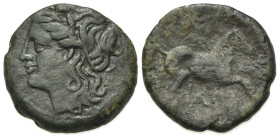 Sicily, Syracuse. Hieron II (275-215 BC). Æ (17mm, 4.00g, 11h). Laureate head of Apollo l. R/ Horse prancing r. CNS II, 203; SNG ANS 1021; HGC 2, 1552...