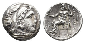 Kings of Macedon, Philip III Arrhidaios (323-317). AR Drachm (17mm, 4.07g). In the name and types of Alexander III. Kolophon, c. 322-319. Head of Hera...