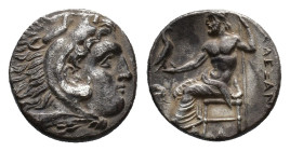 Kings of Macedon, Philip III Arrhidaios (323-317 BC). AR Drachm (16mm, 4.16g). In the name of Alexander III. Sardes, c. 322-319/8 BC. Head of Herakles...