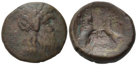 Macedon, Thessalonica. Circa 187-168/7 BC. Æ (21mm, 8,06g). Laureate head of Zeus right R/ Two goats contending. Touratsoglou, Macedonia 2; HGC 3, 726...
