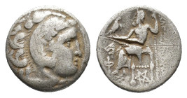 Kings of Thrace, Lysimachos (305-281) AR Drachm (16mm, 4.09g). In the name and types of Alexander III. Kolophon, circa 301/0-300/299 BC. Head of Herak...