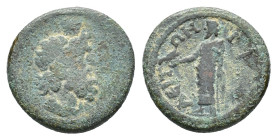 Phrygia, Hierapolis. Pseudo-autonomous issue, c. AD 100-218. Æ (20mm, 5.80g). Draped bust of Serapis r., wearing modius. R/ Zeus Laodiceus standing l....