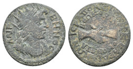Phrygia, Hierapolis in alliance with Sardis. Pseudo-autonomous, time of Philip I (244-249). Æ (22mm, 5.61g). Radiate and draped bust of Apollo Lairben...