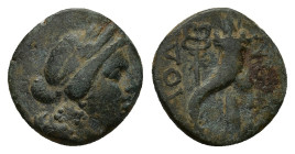 Phrygia, Laodikeia, c. 133/88-67 BC. Æ (18mm, 4.93g). Diademed and draped bust of Aphrodite or the foundress Laodice r. R/ Filleted cornucopia to r.; ...