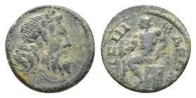 Pisidia, Isinda, c. 2nd-3rd century AD. Æ (18mm, 4.56g). Laureate head of Zeus r. R/ Hermes seated l., holding caduceus. SNG BnF 1597. Good Fine - nea...