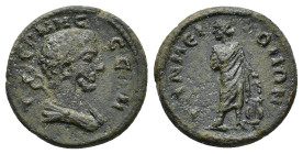 Pisidia, Termessos, c. 3rd century AD. Æ (26mm, 13.40g). Draped bust of Hermes r., with caduceus on shoulder. R/ Apollo standing facing, head l., hold...