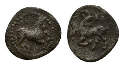 Cilicia, Kelenderis, c. 425-400. AR Obol (12mm, 0.80g). Horse prancing r. R/ Goat crouching l., looking backwards. SNG BnF 116-7; SNG Levante 29; SNG ...