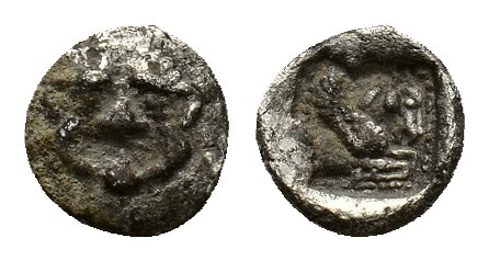 Cilicia, Kelenderis, c. 410-375 BC. AR Obol (8.5mm, 0.83g). Facing gorgoneion. R...