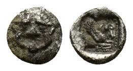 Cilicia, Kelenderis, c. 410-375 BC. AR Obol (8.5mm, 0.83g). Facing gorgoneion. R/ Forepart of Pegasos r. with dotted square within incuse square. SNG ...