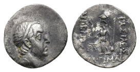 Kings of Cappadocia, Ariobarzanes I Philoromaios (95-63 BC). AR Drachm (18mm, 3.67g). Mint A (Eusebeia-Mazaka). Diademed head r. R/ Athena standing l....