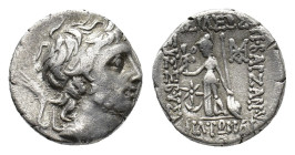 Kings of Cappadocia, Ariobarzanes III Eusebes Philoramaios (52-42 BC). AR Drachm (15mm, 4.04g). Mint A (Eusebeia-Mazaka). Diademed head r. R/ Athena s...