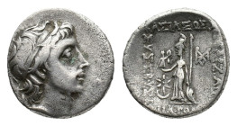 Kings of Cappadocia, Ariobarzanes III Eusebes Philoramaios (52-42 BC). AR Drachm (15mm, 4.08g). Mint A (Eusebeia-Mazaka). Diademed head r. R/ Athena s...