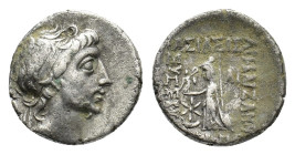 Kings of Cappadocia, Ariobarzanes III Eusebes Philoramaios (52-42 BC). AR Drachm (15mm, 3.69g). Mint A (Eusebeia-Mazaka). Diademed head r. R/ Athena s...