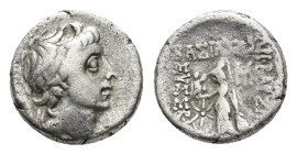 Kings of Cappadocia, Ariobarzanes III Eusebes Philoramaios (52-42 BC). AR Drachm (14mm, 3.99g). Mint A (Eusebeia-Mazaka). Diademed head r. R/ Athena s...