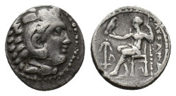 Seleukid Kings, Seleukos I Nikator (312-281 BC). Imitative AR Drachm (16mm, 4.18g). In the name and types of Alexander III of Macedon. Head of Herakle...