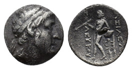Seleukid Kings, Seleukos II Kallinikos (246-226 BC). AR Drachm (16mm, 3.89g). Magnesia on the Maeander mint(?). Diademed bust r. R/ Apollo Delphios st...