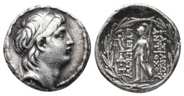 Seleukid Kings, Antiochos VII Euergetes (138-129 BC). AR Tetradrachm (28mm, 16.53g). Antioch on the Orontes mint. Diademed head r. R/ Athena Nikephoro...
