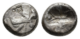 Achaemenid Kings of Persia, c. 485-420 BC. AR Siglos (14mm, 5.37g). Persian king or hero, wearing kidaris and kandys, quiver over shoulder, in kneelin...