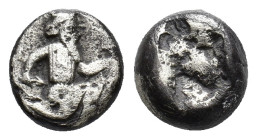 Achaemenid Kings of Persia, c. 450-375 BC. AR Siglos (13mm, 5.32g). Persian king or hero r., in kneeling-running stance, holding bow and dagger, quive...