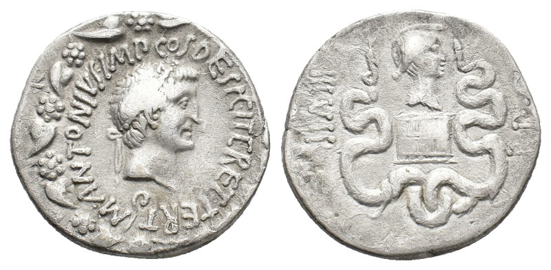 Mark Antony and Octavia (Summer-autumn 39 BC). Ionia, Ephesus. AR Cistophorus (2...