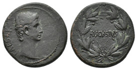 Augustus (27 BC-AD 14). Seleucis and Pieria, Antioch. Æ (25mm, 12.52g), c. 27-5 BC. Bare head r. R/ AVGVSTVS within wreath. RPC I 4100; McAlee 190. Ab...