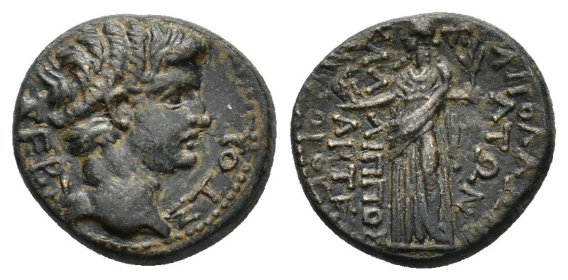 Tiberius (14-37). Caria, Apollonia Salbace. Æ (18mm, 4.80g). Kallippos Artemiodo...