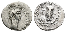 Claudius (41-54). Lycian League. AR Drachm (18.5mm, 3.05g). Laureate head r. R/ Apollo Patroös standing l., holding branch and bow. RPC I 3335. Rare, ...