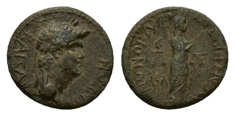 Nero (54-68). Lydia, Maeonia. Æ (16mm, 3.06g). Menekrates, strategos, c. AD 65. ...