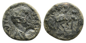 Nero (54-68). Phrygia, Hierapolis. Æ (19mm, 6.01g). Pereitas B, grammateus. Bare-headed and draped bust r.; c/m: head of Helios. R/ Men on horseback r...