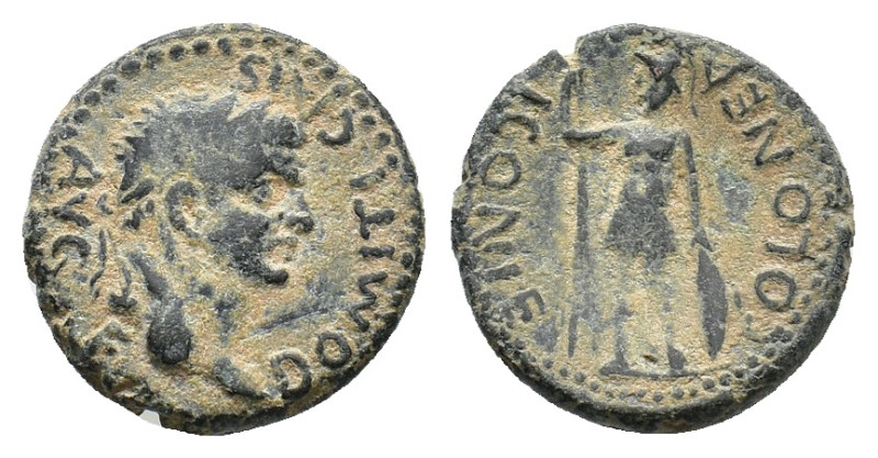 Domitian (Caesar, 69-81). Lycaonia, Iconium. Æ (18mm, 5.08g). Laureate head r. R...