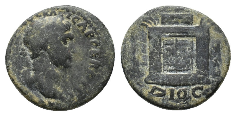 Trajan (98-117). Bithynia, Koinon. Æ (21mm, 6.32g). Laureate head r. R/ Altar. C...