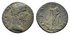 Aelius (Caesar, 136-138). Phrygia, Cibyra. Æ (17mm, 3.28g). Bare head r. R/ Asklepios standing facing, head l., leaning on serpent staff. RPC III 2306...