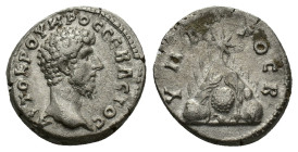 Lucius Verus (161-169). Cappadocia, Caesarea-Eusebia. AR Didrachm (19.5mm, 6.25g). AD 161-6. Bare head r. R/ Mt. Argaeus surmounted by star. RPC IV.3 ...