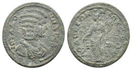 Julia Domna (Augusta, 193-217). Phrygia, Laodicea. Æ (29mm, 15.03g), year 88 (AD 211/2). Draped bust r. R/ Tyche-Demeter standing l., wearing modius, ...