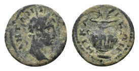 Caracalla (198-217). Bithynia, Nicaea. Æ (14mm, 1.64g). Laureate head r. R/ Amphora containing two palm-branches. RG 489. Near VF