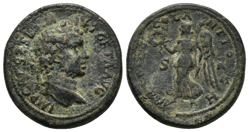 Geta (209-211). Pisidia, Antioch. Æ (25.45g). Laureate head r. R/ Nike alighting...