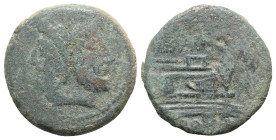 L. Sempronius Pitio, Rome, 148 BC. Æ As (30mm, 20.78g, 2h). Laureate head of bearded Janus. R/ Prow of galley r. Crawford 216/2a; RBW 927. Green patin...