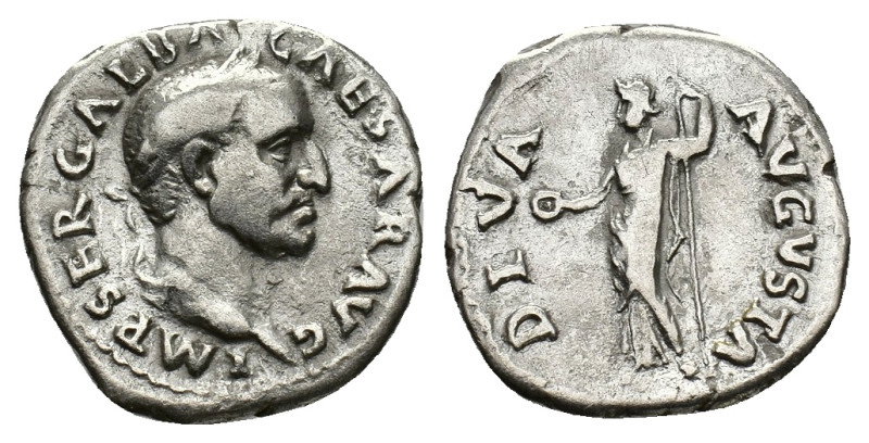 Galba (68-69). AR Denarius (17mm, 3.19g). Rome, c. July AD 68-January AD 69. Lau...